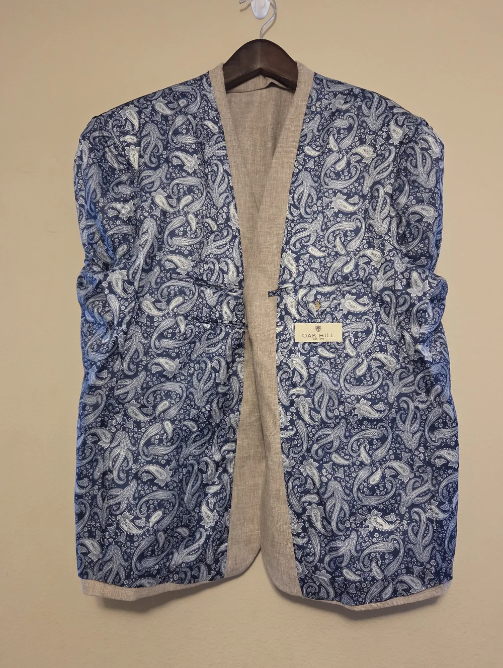 Oak Hill Sport Coat Blazer 2XL 50R/52R Linen Rayon Tan - Picture 5 of 14